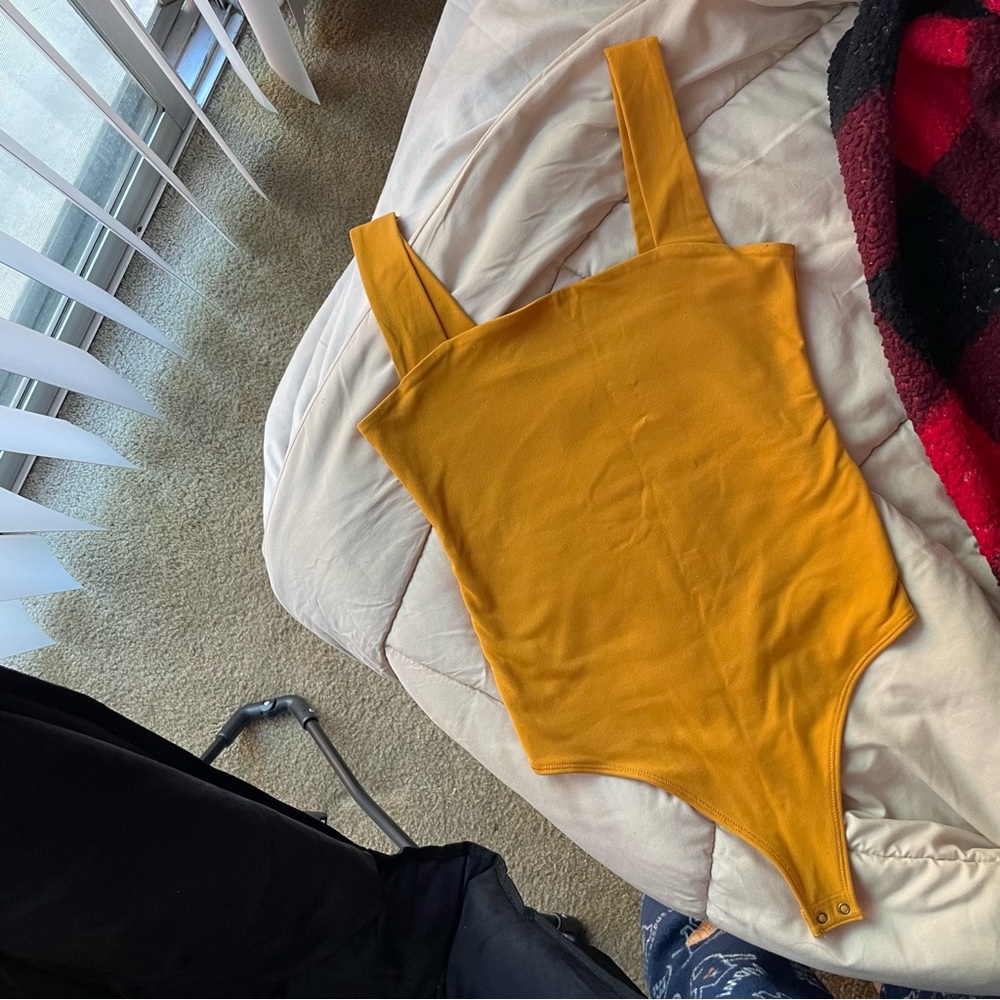 mustard orange bodysuit !!